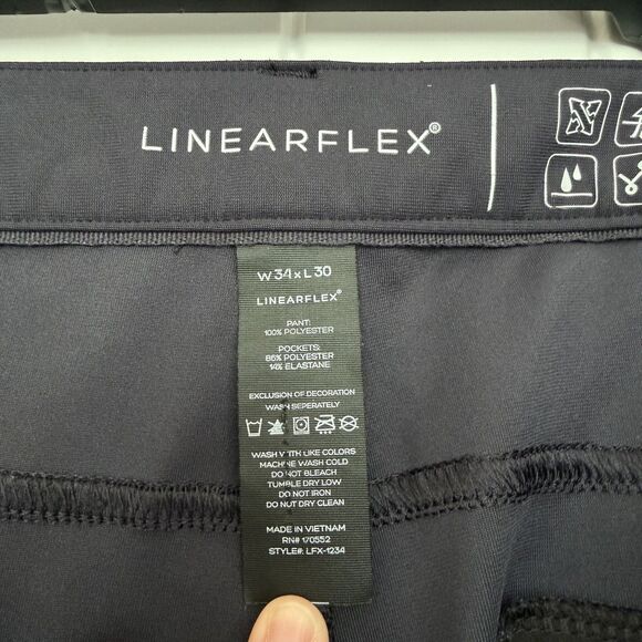 LinearFlex Golf Pants Men’s 34x28 Navy Blue Performance Straight Leg Casual Golf - Picture 8 of 10